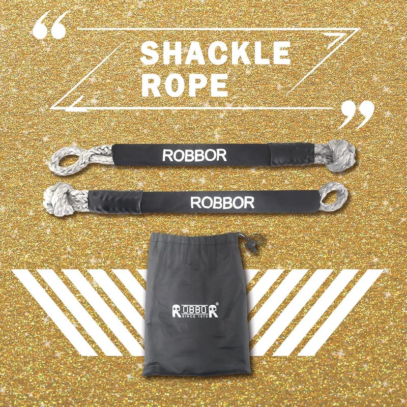 Robbor Soft Shackle 1/2" x 22 inch 56,000 LBS Break Strength, Heavy-Duty Synthetic Road Recovery Soft Shackle Rope with Protective Sleeve Off-Road Towing, ATV, 4x4, Truck, High-Performance Shackle - Image 2